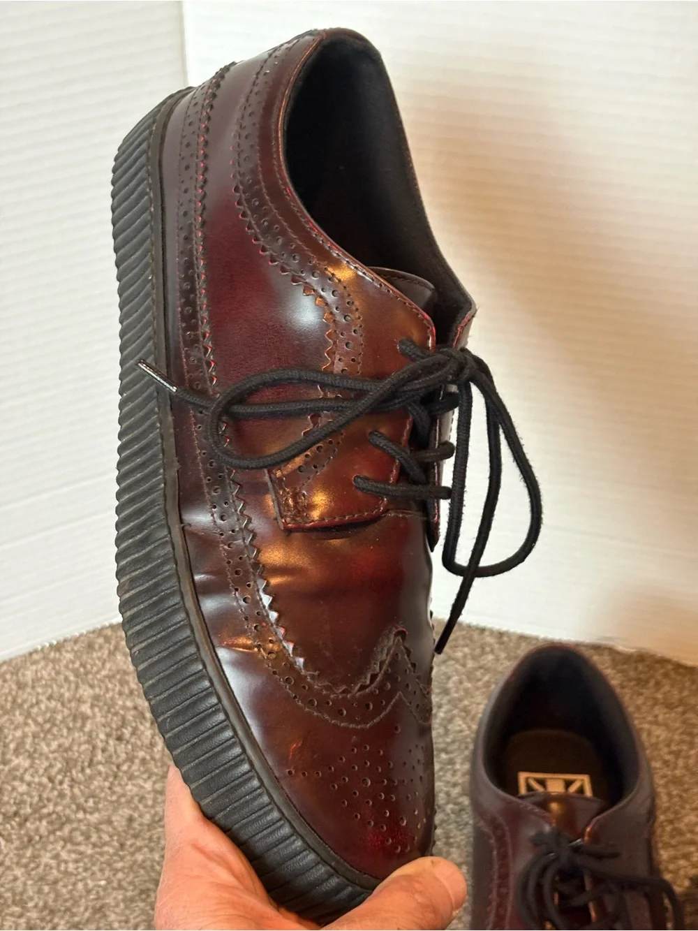 T.U.K. TUK A9249 RUB OFF EZC BROGUE SHOE Burgundy Oxford Unisex - Men’s 10